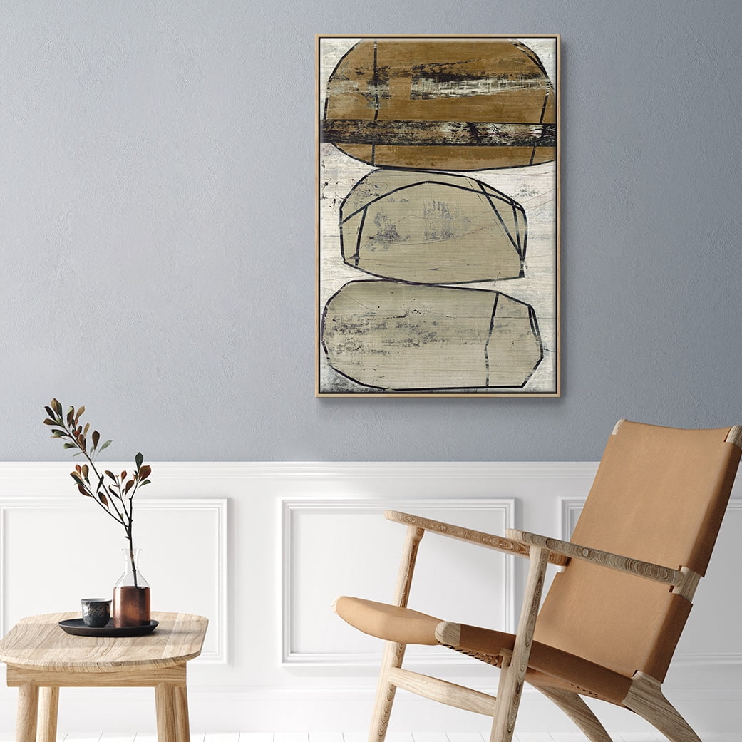 Dim Sum I Framed Premium Gallery Wrapped Canvas - Ready to Hang - 17 x 25 - Natural Wood Floating Frame