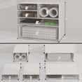 thumbnail image 4 of Yashong 5 Drawers Stackable Desk Storage Organizer for Desktop, Office, DIY Craft and Make Up, White & Clear, 4 of 6