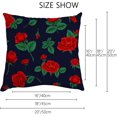 thumbnail image 2 of GZHJMY Decorative Throw Pillow Covers Set of 2, Soft Pillow Cases Rose Green Leaves, Square Cushion Cases Pillowcases for Sofa Bed Couch Car Home 18"x18" Home Decor, 2 of 4