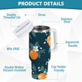 thumbnail image 2 of Yayeee 30oz Stainless Steel Tumbler with Straw and Handle Double-Wall Insulated Travel Water Bottle, Blue Oranges, 2 of 8