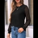 thumbnail image 5 of Camisas de Larga para Mujer, Blusas Elegantes e Informales de Encaje, Conjuntos de Otoño 2025, Camisetas y Ropa de Trabajo. Negro XL, 5 of 8