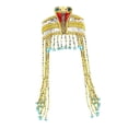 thumbnail image 4 of Tocado egipcio con cuentas y borlas, diadema con forma de serpiente, tocado egipcio para mujer Plata, 4 of 8