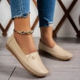 thumbnail image 4 of Women’s Soft Leather Loafers Slip On Flats Comfort Walking Casual Driving Shoes Plus Size, 4 of 6