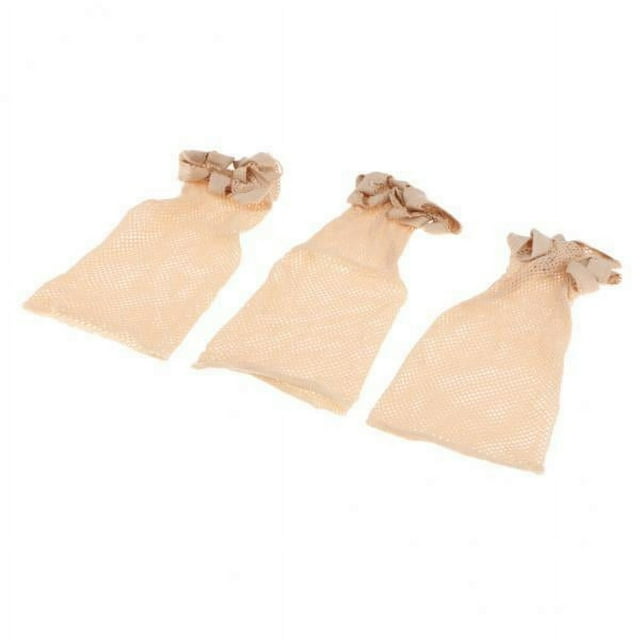 Bunblic 2x3Pcs Elastic Open End Mesh Net Caps Snood for Long Short Hair , Beige, 2 Pcs
