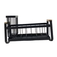 thumbnail image 3 of Soporte para esponja para fregadero de cocina, escurridor de platos, autodrenante, resistente al óxido Negro, 3 of 9