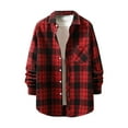 thumbnail image 2 of Tdoqot Mens Long Sleeve Shirts- Spring Button down Casual Flannel Shirt Red Size L, 2 of 9