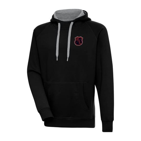 Men's Antigua Black The Bloodline Victory Pullover Hoodie