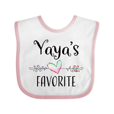 

Inktastic Yaya s Favorite- Heart Grandchild Gift Baby Boy or Baby Girl Bib