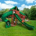 Gorilla Playsets Sun Valley Deluxe Wooden Swing Set with 2 Green Vinyl