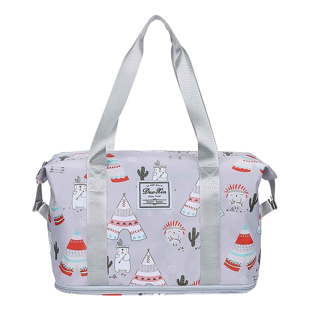 Xihbxyly Bolso Bandolera de Gran Capacidad, Compartimentos Múltiples, Plegable, con Separación de Ropa Húmeda y Seca, Tejido Ligero, Ideal para Viajes, Ropa de 3 a 5 Días, 45 X 30 X 15 Cm.