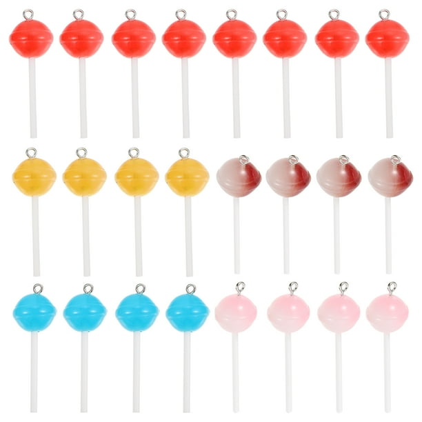 EeaseMX 30 Uds. Colgante de llavero con forma de piruleta, adornos colgantes, decoración para bolso de llaves DIY