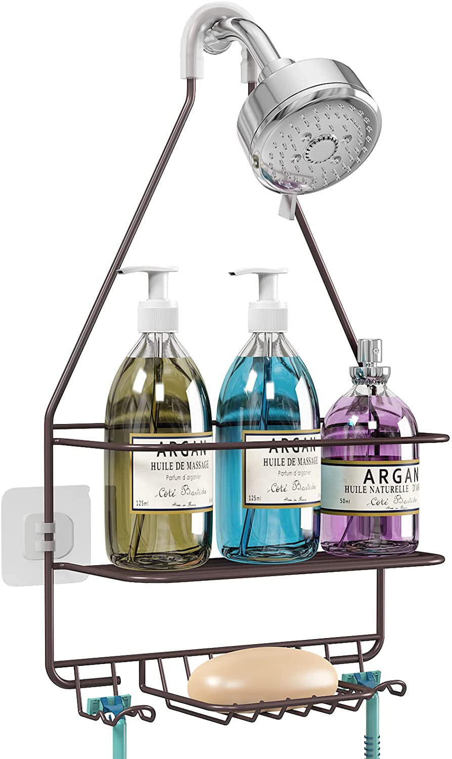 Bathroom Shower Caddy Shelves Bronze For Shampoo Soap Storage Space Saver 