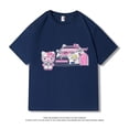 thumbnail image 2 of T-shirt Kawaii Sanrios Pilote de Course Hello Kitty Imprimé Rue Américaine Rétro Coton Manches Courtes Hommes et Femmes Tops Couple, 2 of 6