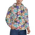 thumbnail image 2 of Pofeuu Colored Casino Chips Print Mens Casual Hooded Collar Drawstring Hoodies Pullover Sweatshirts Casual Long Sleeve Shirts-4X-Large, 2 of 7