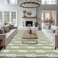 thumbnail image 4 of Decoration Art Washable Living Room Rugs 5'x7', Vintage Sage Green Knot Texture Decoration Low Pile Throw Large Area Rugs Non-Slip Sturdy Edge Binding Carpet for Dining Room Bedside Kitchen, 4 of 9