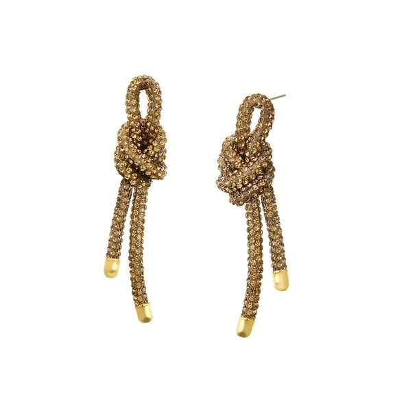 Madden NYC Women's Fashion Gold-Tone Knot Mesh Hoop Earrings
