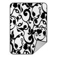 thumbnail image 1 of Manta de vellón ABPHQTO Patrón de damasco en blanco y negro con remolinos florales franceses clásicos vintage 147x200 cm, 1 of 1
