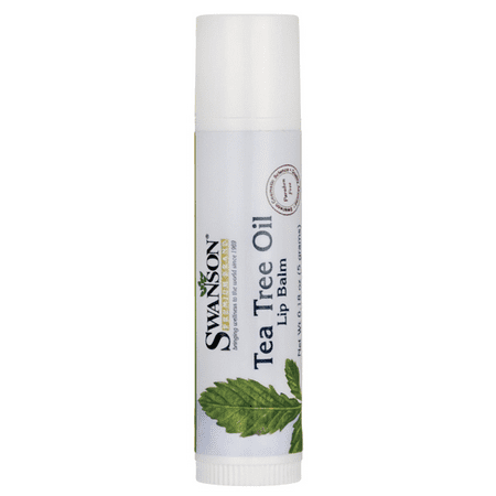 Swanson Tea Tree Oil Lip Balm 0.18 oz (5 grams) (Best Essential Oils For Homemade Lip Balm)