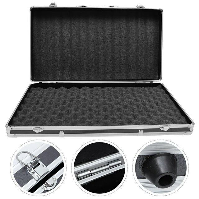 OULII Aluminum Case With Foam Inserts 1 Set Hard Carrying Case Metal Briefcase Portable Tool Box Organizer for Test Instruments Cameras Tools Parts and Accessories