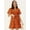 Orange, variant on Printed Cotton Thigh Length Kimono Sleeves Flex, Dress (Women's)Size XS
