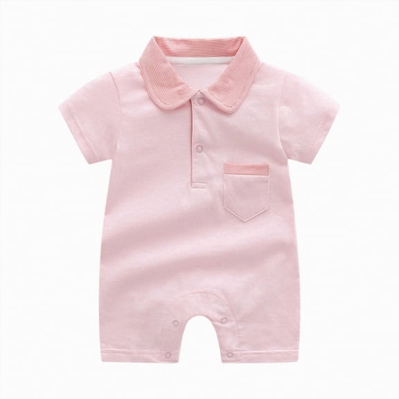 TOWED22 Toddler Baby Boy Girls Summer Clothes Print Romper Newborn Jumpsuit Country Stuff Pink,3-6 M