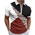 thumbnail image 1 of Chemise Décontractée à Manches Courtes Imprimée pour Hommes, T-Shirt Léger à Fermeture Éclair avec Col Rabattu pour la Maison et Usage Quotidien, 1 of 5