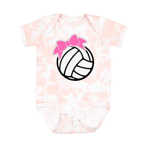 Inktastic Volleyball with Pink Bow Boys or Girls Baby Bodysuit