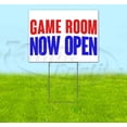 thumbnail image 1 of Game Room Now Open (18" x 24") Yard Sign, Includes Metal Step Stake, 1 of 6