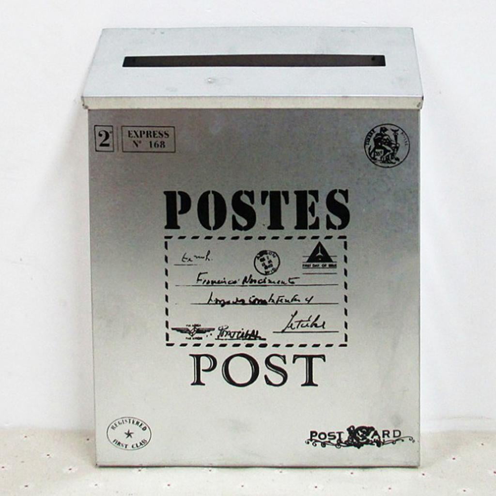 Vintage Post Box Mailbox Wall Mounted Secure Mail White-1