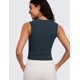 thumbnail image 2 of Musculosa CRZ YOGA de canalé con cuello alto sin mangas azul marino M, 2 of 5