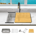 thumbnail image 3 of KBFmore Tight Radius 31 inch 16 Gauge Single Bowl Undermount Kitchen Sink with 5 PCs Accessories, 3 of 10