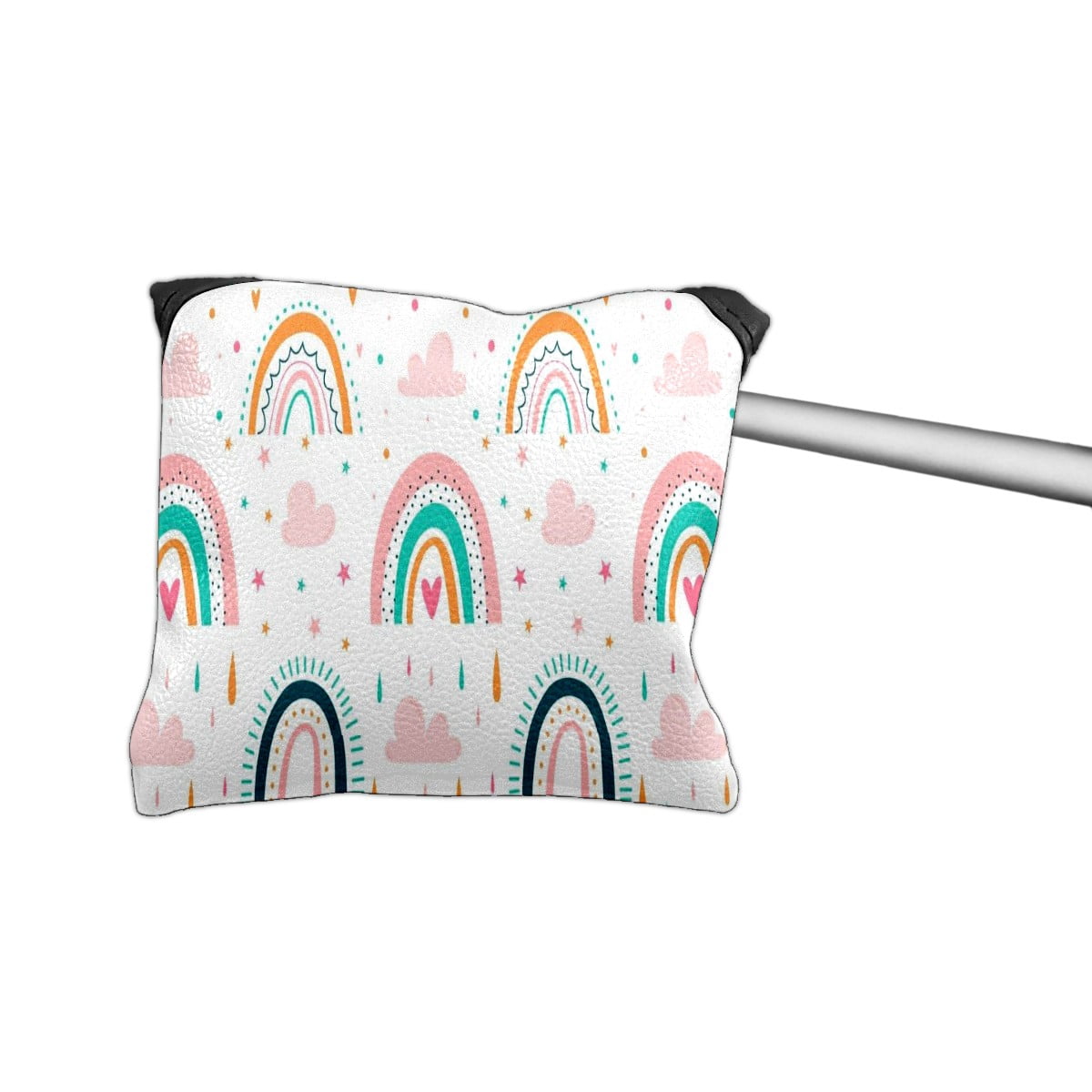 Golf Mallet Putter Cover Premium Leather Golf Putter Head Cover with Magnetic Closure, Golf Cover for Men and Women Rainbow Pattern