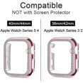 thumbnail image 2 of Compatible For Apple Watch Case 42mm Series 6 Se 5 4 3 2, Hard Pc Bling Case With Glittering Rhinestones In A Diamond Frame Protective Cover Bumper Wo, 2 of 5