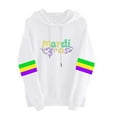 thumbnail image 2 of Craaazy Mardi Gras Hoodies for Women Carnival Mask Prints Crewneck Long Sleeve Tops Gifts, 2 of 4