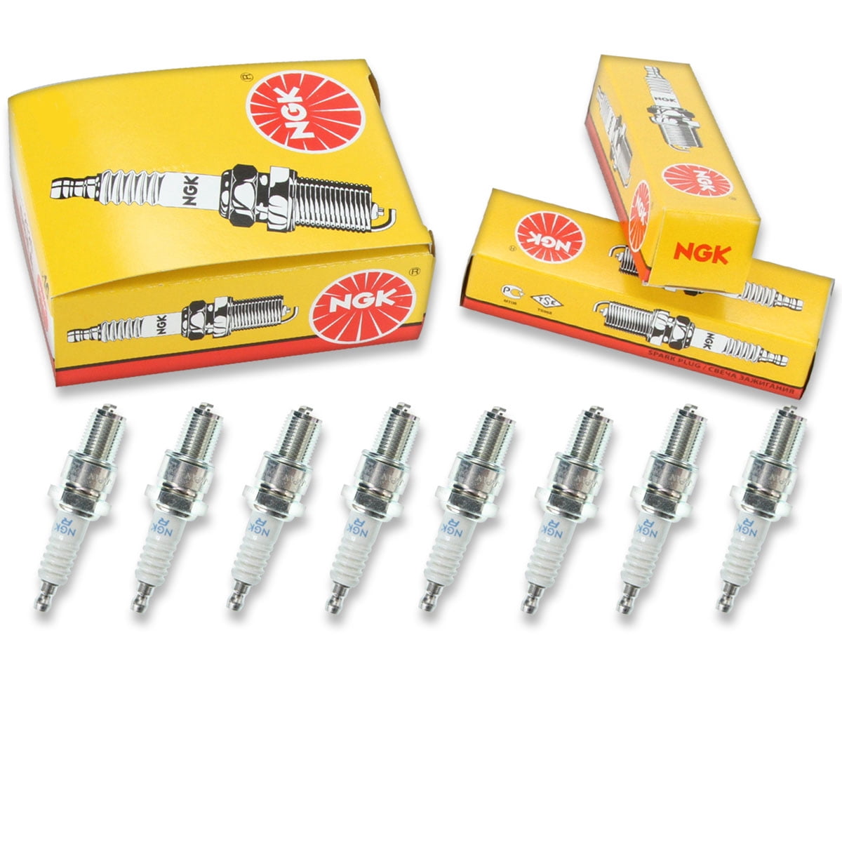 8 pc NGK 3130 Standard Spark Plugs for 09482-00561 1026 4035 90793-20134 915 92070-1064 94702-00326 94709-00326 98079-58679 QC59 QN86 W24ESR-V Ignition Wire Secondary