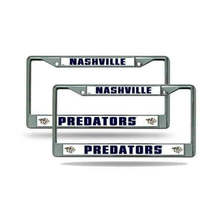- Nashville Predators NHL Chrome Metal (2) License Plate Frame Set