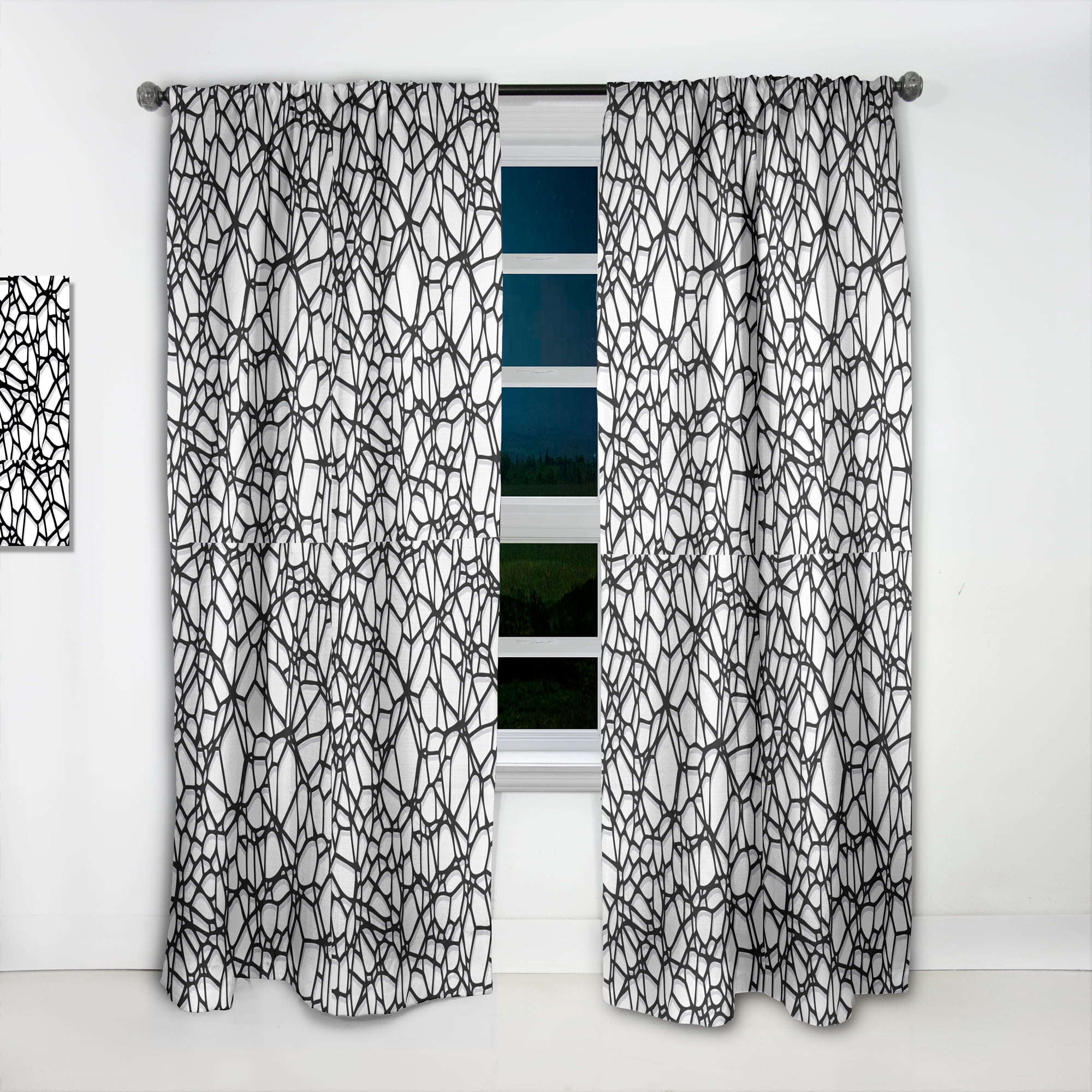 Designart 'Abstract Pattern Mosaic' Modern & Contemporary Curtain Panel