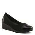 thumbnail image 3 of Flexus MACADI Women’s Wedge Loafer – Slip-On Work Shoe with Removable Insole, Faux Patent and Microsuede Upper – Lightweight Comfort Heel, 3 of 9