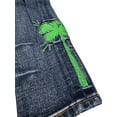 thumbnail image 5 of En Noir Men's Embroidered Detail Rip & Repair Distressed Skinny Fit Denim Jeans (36, Deep Indigo), 5 of 6