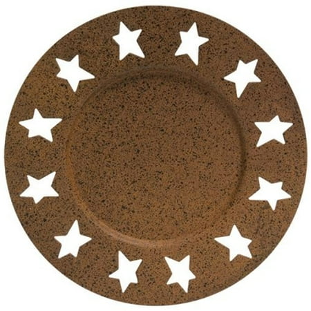 Candle Plate - Rust & Black Star Candle Plate