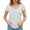 White, variant on Womens Tops Trendy Sawvnm Women's Casual Fashion Asymmetrical V-Neck Top With Puff Sleeves Summer Short Sleeve Top Blouses for Women Navy XL