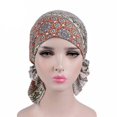 thumbnail image 4 of tredstone Bonnet Chimio Imprimé Foulard Femme Coton Turban Musulman Extensible Perte de Cheveux Baotou, 4 of 9