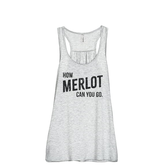 How Merlot Can You Go Women's Fashion Sleeveless Flowy Racerback Workout Yoga Tank Top Sport Grey Medium