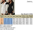 thumbnail image 7 of Franhais Women Formal Long Sleeve Blazer Double Breasted Long Coats Lady Office OL Business Dresses, 7 of 7
