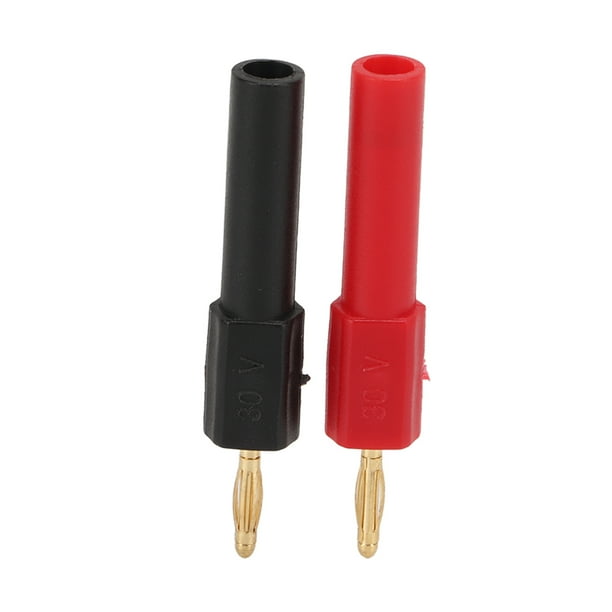 Adaptador de 5ss Plan de plátano de plátano Material de Latón PA 2 mm/0.08in Macho A 4 mm/0.16 Pulgadas Conector de Plátano Negro Rojo Hembra