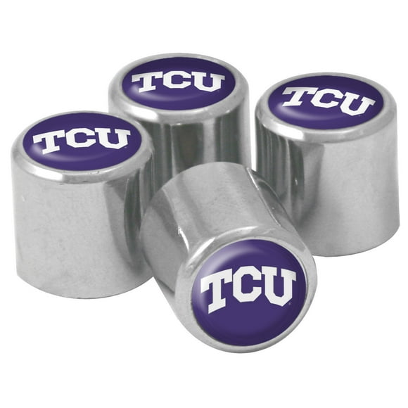NcAA Texas christian Corned Frogs Metal Tire Valve Tige caps, 4-Pack