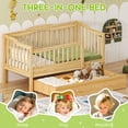 thumbnail image 5 of Zimtown Toddler Daybed, Kids Day Bed Frame with Storage Drawer, Children Sleeping Bedroom, Natural, 5 of 12