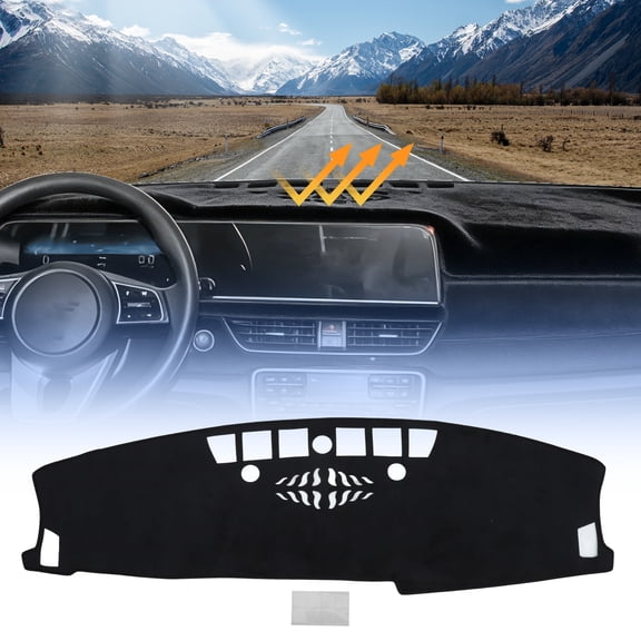 Flannel Dashboard Cover for Kia Seltos 2024 2025 2026 Interior Dash Cover Mat Pad Carpet Non-Slip Dashboard Protector Sunshine UV & Heat Resistant Black