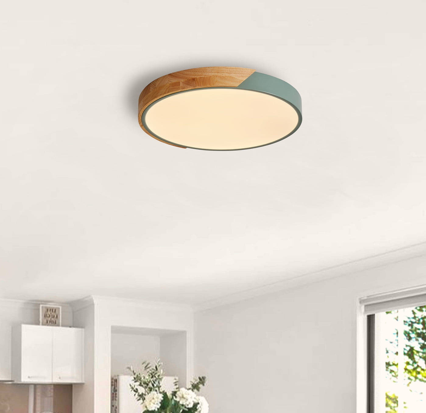 Aiwen Round LED Flush Mount Ceiling Lamp Modern Light Fixture Green