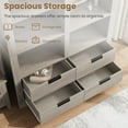 thumbnail image 4 of 72 in Tall Book Shelf with Storage, Farmhouse Floor Standing Bookcase,Book Shelf with 4 Drawers, Freestanding Display Storage Shelves for Bedrooms, 4 of 6